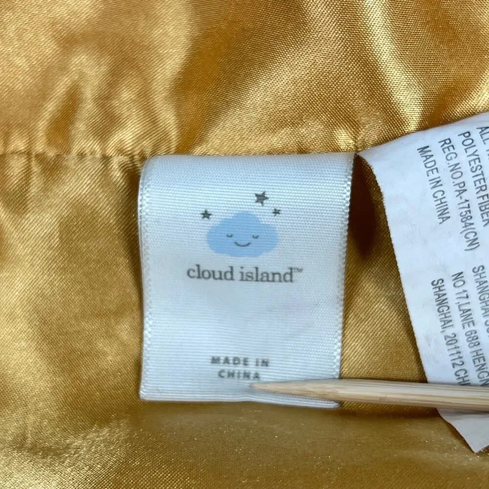 CLOUD ISLAND Puppy Dog Security Blanket Lovey Brown Gold Satin Plush 14in 2024